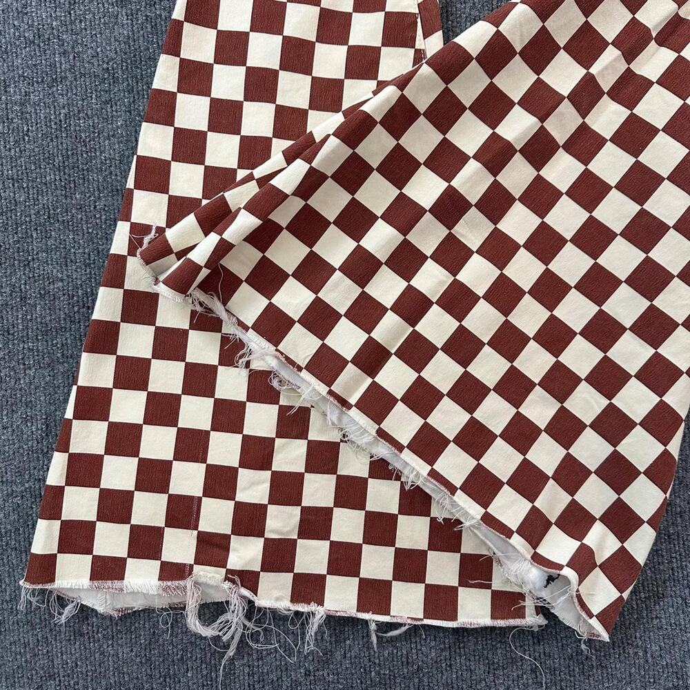 Free People Women’s Just Float On Flare Pants Checkered High Waist Stretch 26 - Picture 4 of 8